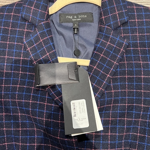 rag & bone Nancie Virgin Wool Blend Check Blazer, 4 - Picture 6 of 6